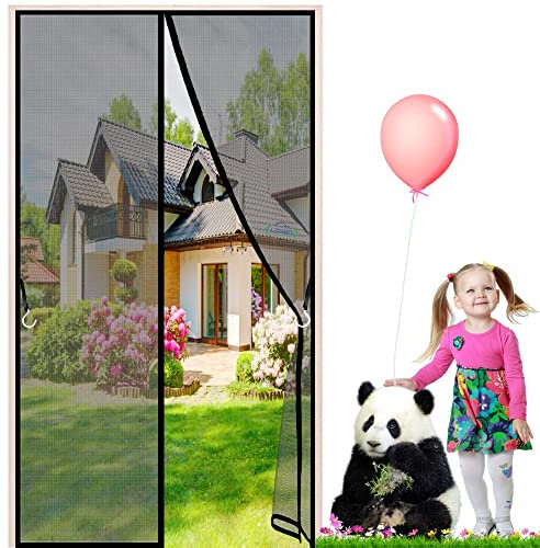 LZHBD Magnetic Shower Door Seals for Glass Screens, 210x185 cm, for Anti Mosquito or Anti Pest Magnetic Soft Door, Easy to Install without Drilling, Black [New Version]