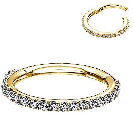 OUFER Piercing per padiglione auricolare 16G anello da donna in acciaio chirurgico 316 L con anello a clip piercing per elice piercing per il naso orecchio trago cartilagine gioiello da donna