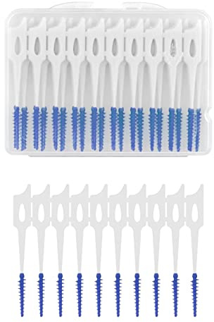 40 palillos de hilo dental interdental, varillas de hilo dental con estuche de almacenamiento para herramienta de cepillo, palillo de dientes, limpiador de dientes, palillos de hilo dental,