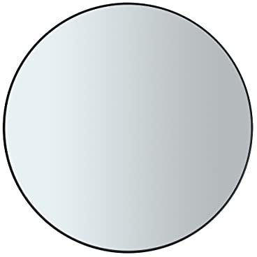 blomus Wandspiegel Rim, Badezimmerspiegel, Dekospiegel, Stahl pulverbschichtet, farbiges Glas, Black, 80 cm, 66079
