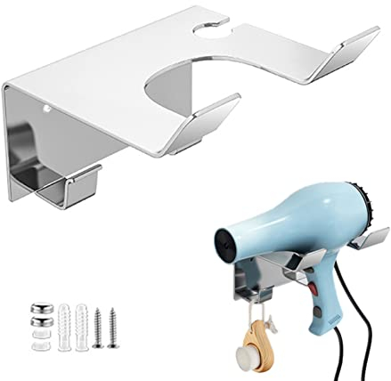 Brateuanoii Föhnhalter, Fönhalter Ohne Bohren, Haartrocknerhalter, Matte Finish Föhnhalter Wandbefestigung für Hotel Baderzimmer Wohnzimmer Barbershop