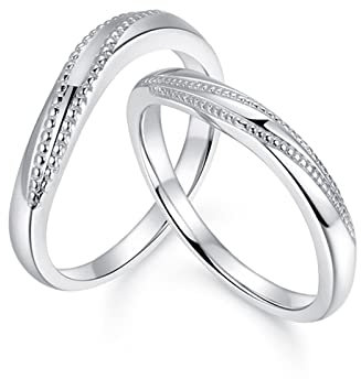 KnSam Damen Goldschmuck Damen Echtschmuck Ring 950 Platin, Partnerringe Schräg Trauringe Diamantring Gr.61 (19.4)