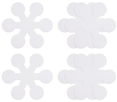 sourcing map 6uds Antideslizante Bañera Pegatinas Baño Ducha Piso 3.94 Antideslizante Pegatina Cinta Nieve Copo Estilo Calcomanías para Baño Cocina Bañera Escalones Escaleras, Transparente