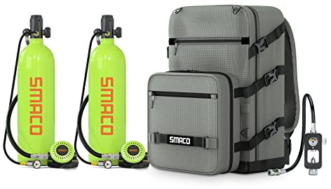 SMACO Mini Tauchflasche 2L Sauerstoffflasche Tauchen Mini (2 Stück) Kleine Taucherflasche für Unterwasseratmung Tauchen Sauerstofftank Taucher Set Tauchausrüstung für Familie und Kumpels S700 Plus