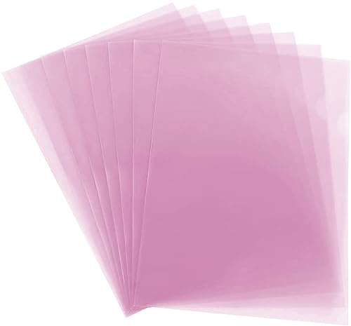 50 PCS - A4 Pink Colour Cut Flush Folders Plastic Sleeves Open Top & Side Cut File Wallet, 12mm L- Type Report File Project Presentation Covers for Document Storage & Classification.