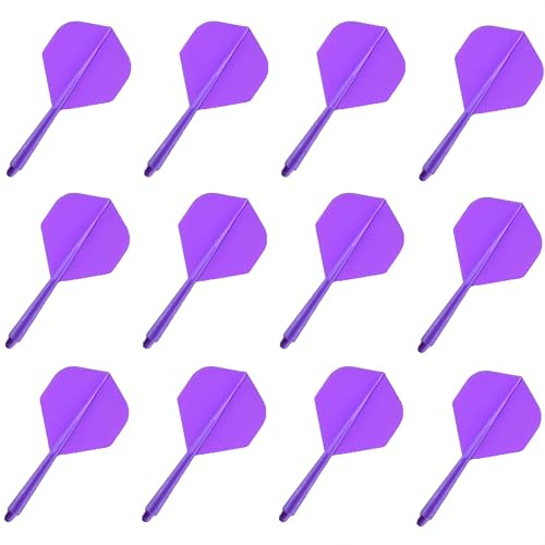 YIEUR 12 Stück Dart Flights mit Schäfte stabil, 75mm Kunststoff Standard Dart Zubehör für Darts Dartpfeil Spiel