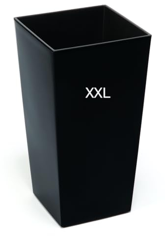 Ytterkruka blomkruka blomkruka högglans med insats hög (svart, XXL-67 cm)