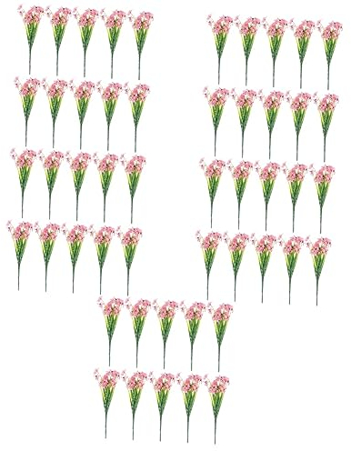 pflanzenständer50 Stück simulierte lila Vasen-Dekor, Seidenblumenarrangements, Lavendelpflanzen, Tischdekoration für Hochzeit, künstliche Pflanzen, Outdoor-Kunststoff-Zubehör, Wasserpflanzen