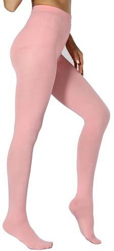 MERYLURE 2er-Pack Fleece-gefütterte Strumpfhosen, blickdicht, warm, Thermo-Strumpfhose für Damen, hohe Taille, Leggings, Pink, XXL