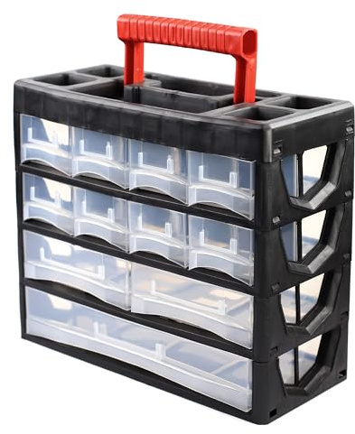 Dekton Armadietto portaoggetti con cassetti: 11 cassetti contenenti 8 divisori rimovibili. Perfetto per riporre viti, chiodi, dadi e bulloni, tasselli da parete. Ideale per ingegneri, officine e