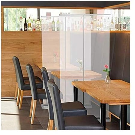 zklaseot Verdunkelungsrollo, Transparente PVC-Trennwand, Roll-Up-Stil, Beweglicher Niesschutz, Kunststoff-Trennwand, Bodenstehender Bildschirm(80x200CM)