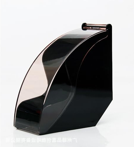 Coffee Filter Paper Holder with Dustproof Cover Coffee Filter Storage Container Filter Paper Box (Black for Cone Filter Paper)