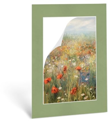 Haak Passepartout mit Innenausschnitt nach Wunsch - Außen: 28x35cm (BxH) Premium Museumsqualität Farbe wählbar - Zuschnitt (Bildgröße) nach Maß Anfertigung