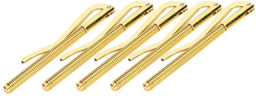 Pengarklipp, Plånbokklipp med 5st Hög Hårdhet Spring 80mm Pengarklipp för Läderplånbok (Guld)