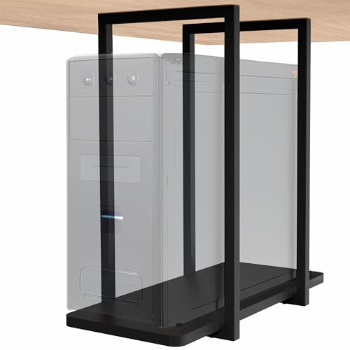 VIVO Heavy Duty Under-Desk PC Mount Shelf, Computer CPU Holder, Supports up to 44 lbs, Black, Mount-PCSF1