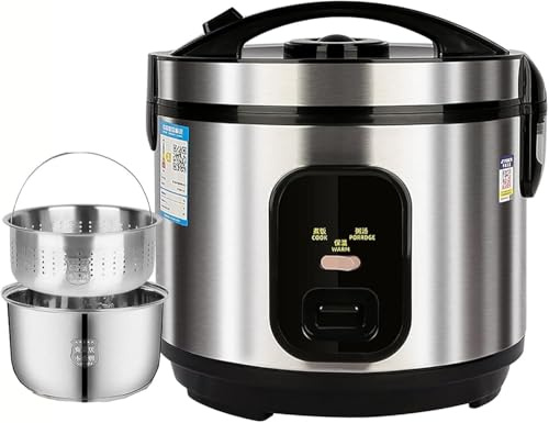Cuociriso, a basso contenuto di zucchero, capacità 2-5 l, elettrodomestico da cucina con rivestimento in acciaio inossidabile 304, ideale per 1-8 persone, perfetto per riso e zuppe