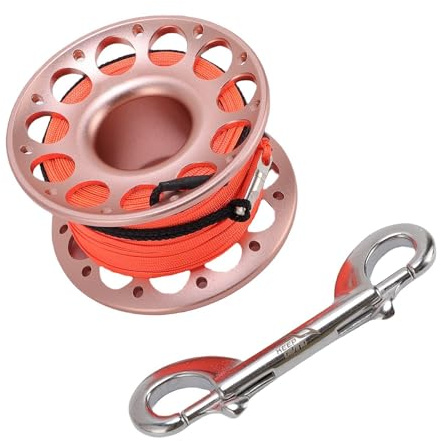 Diyeeni Tauchpool mit Doppel -End -Haken, 30 M Fingerspulenrolle für Draußen (PINK)