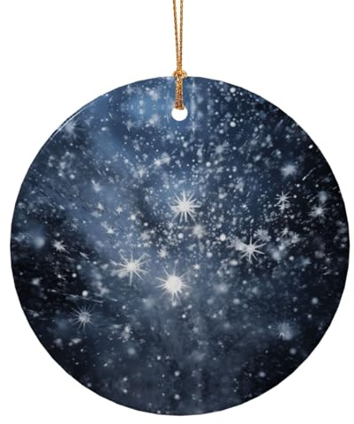 Decorazioni natalizie sparse con fiocchi di neve – Elegante ciondolo circolare in ceramica, adatto per decorare Halloween e alberi di Natale