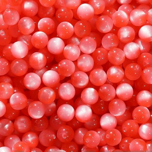 30pcs/lot 8/10/12mm Resin Cat Eye Round Seed Beads Jewellery Making DIY Jewelry Materials Bracelet Necklace Supplies Accessories-30PCS Red-12mm