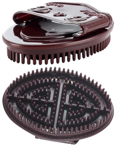 GARVALON Lot de 2 Brosses de Massage Méridiennes Portables en Matière Douce Couleur Café pour Massage Corporel Profond des Épaules Mollets et Pieds – Outil Relaxant Ergonomique pour