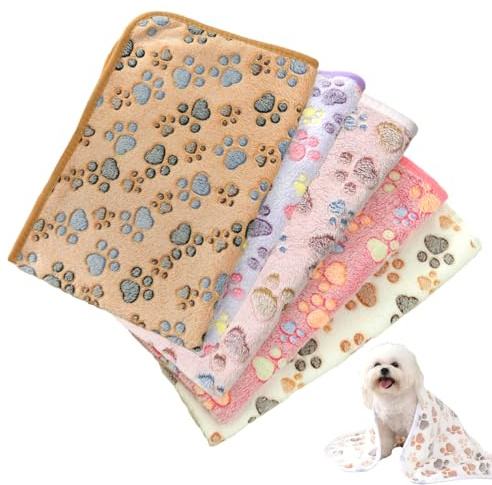 Marsvinsfilt, 5 stycken marsvin fleecefiltar tvättbara små djur fleece sängmatta, återanvändbara sällskapsdjursfiltar för små hundar katter hamster chinchillor iller (60 x 40 cm)