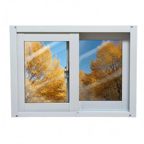 Aluminum Basement Window 14 16 18 20 22 24 26 28 30 Shed Sliding Window with 5MM Tempered Glass and Fiberglass Screen, Replacement Windows for Basement, Shed, Garages(White,24x15in)