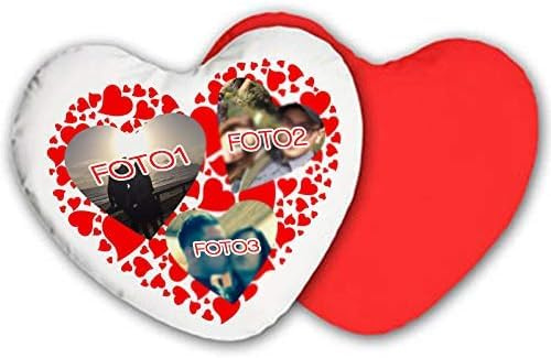 Generico CUSCINO CUORE RETRO ROSSO cm40X40 Personalizzato con FOTO con IMBOTTITURA estraibile
