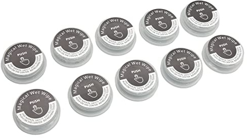 Generic 10 Salviette Umidificate Tipo Pressa Portatili Usa e Getta per attività All'aperto, Pulizia delle con Separazione Asciutta e Bagnata