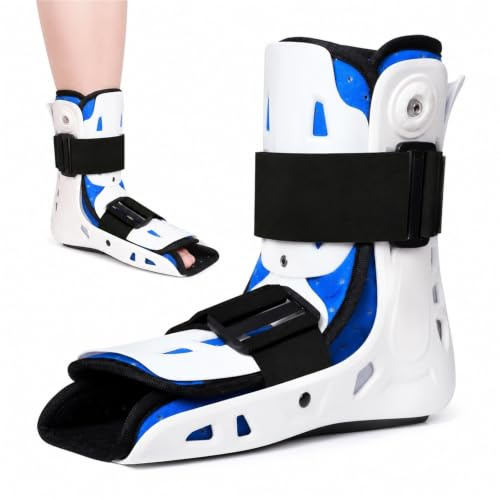 Tutore a Stivale Ortopedico Regolabile per Frattura Caviglia e Piede - Scarpa Post Operatoria con Suola a Bilanciere - Supporto Semi-Rigido Ventilato Leggero Unisex(Sinistra,L)