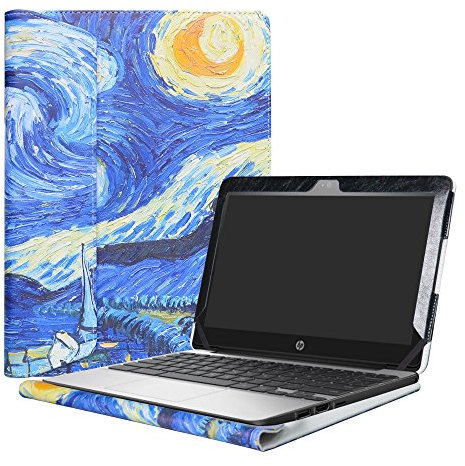 Alapmk Diseñado Especialmente La Funda Protectora de Cuero de PU para 11.6 HP Chromebook 11 G5 EE / G4 / G3 / G2 / G4 EE / 11-2000 Series Ordenador portátil,Starry Night