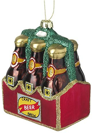 Novelty Beer Crate Glass Christmas Bauble Decoration