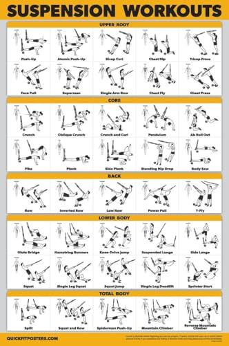 Palace Learning QuickFit Suspension Workout Übungsposter – doppelseitig, laminiert, 45,7 x 68,6 cm, laminiert, 18 x 27
