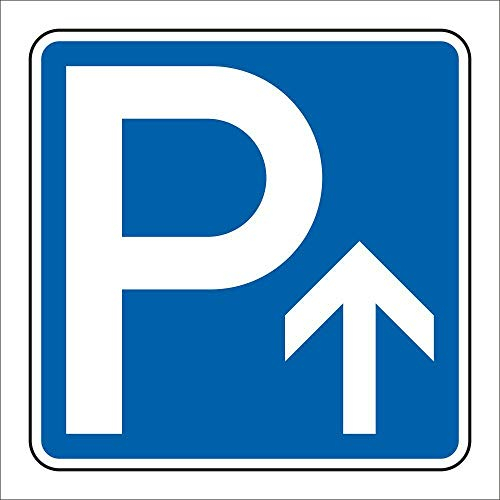 WERBEPUNKT. Schild Parkplatz Pfeil geradeaus Hinweisschild Parkplatzschild 200 x 200mm