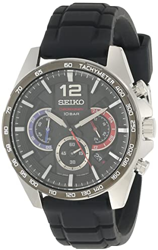 Seiko Herren-Uhr Quarz Edelstahl mit Silikonband SSB347P1
