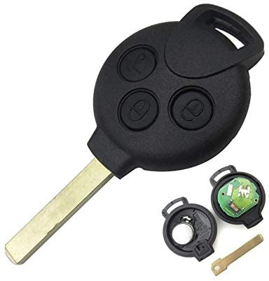 SALPIE Funkfernbedienung mit Frequenz 433Mhz – Schlüsselgehäuse für Auto, Schwarz, 3 Tasten, kompatibel mit Smart 451 – Mercedes Benz