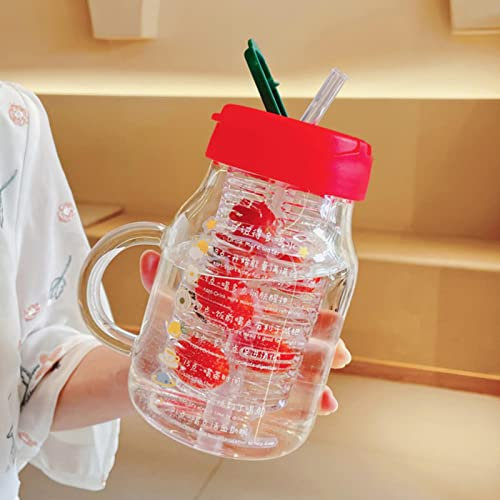 MOOCO MORNING 850ml i botella de agua de vidrio con filtro de infusor de té lindo portátil botella de beber tazas de café taza de calabaza de leche regalo para