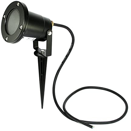 Kamilux Moderne Gartenleuchte mit Erdspieß Ohne Leuchtmittel - 10 Stück Schwarz-Matt Gartenstrahler Wasserfest IP68 Teichstrahler - schwenkbar inkl. bereits montierter ca.1,5m Leitung 3 x 0,75 mm²