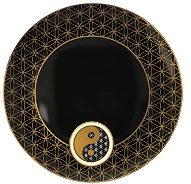Teller Lotus - Yin Yang schwarz