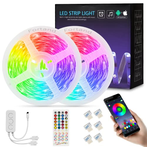 Fortand LED Streifen 20m Bluetooth LED Stripe Sync mit Musik Dimmbar LED Band für Haus Garten Küche