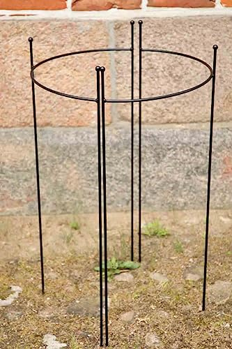 KUHEIGA 2er Set Staudenhalter halbrund, Höhe 90cm, Breite 45cm Schwarz pulverbeschichtet