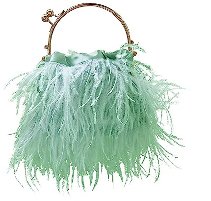 MOISTRI Borse da sera per le donne Piuma Clutch Struzzo Piuma Borsa Borsa Vestito Borsa Frangia Nuziale Clutch Matrimonio festa alzavola
