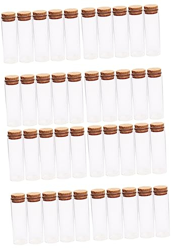 Artibetter 40 pcs Food Favorsxmm Canisters Sample Decoration Corks Jars DIY Storage Spell Candy Decor Glass Home with Lids Projects Favors Cork Party Information Honey Favor