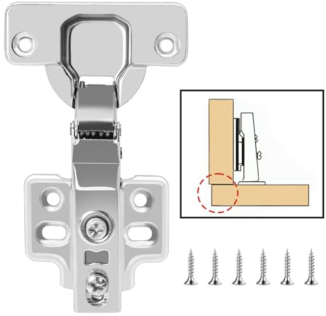 8 Pezzi Cerniera in Acciaio Inossidabile, Cerniere a Chiusura per Mobili da Cucina, Cardini per Porta, Armadio Ante con Ammortizzatore Idraulico