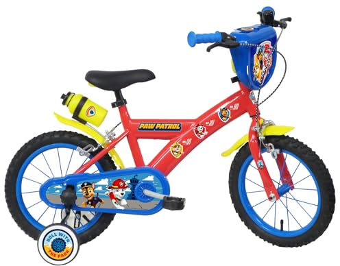 Paw Patrol Babys (Jungen) Fahrrad, Rot, Blau, Gelb, 14 pollici