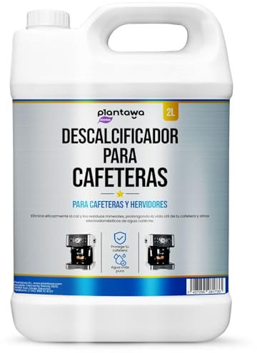 Plantawa Líquido descalcificador 2L. Compatible con todas las máquinas de café. Mantén tu Máquina de Café en Óptimas Condiciones, Elimina la cal incrustada en cafeteras.