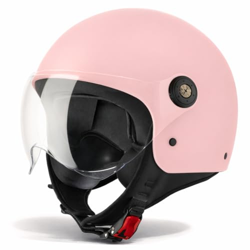 VINZ Duoro Casco Scooter | Casco Jet con Visera | para Moto & Ciclomotor | ECE 22.06 Homologado | En Tamaño XS - XL | para Hombre y Mujer