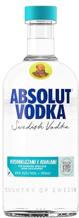 Absolut Vodka, Vodka premium svedese con grano e acqua di Ahus, vol 40%, 70CL