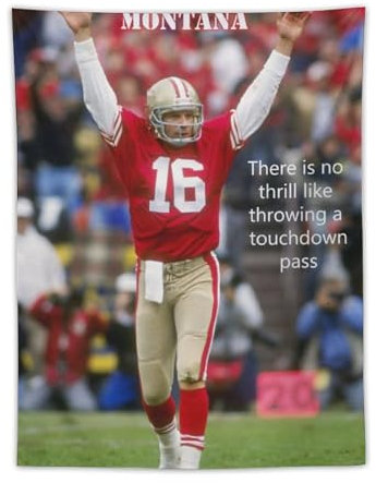 TINCHEW American Football Quarterbacks Joe Montana Poster (3) Wandkunst, Tapisserie, Druck, Malkunstwerke, moderne Dekoration, Schlafzimmer, Wandteppich, 76,2 x 101,6 cm