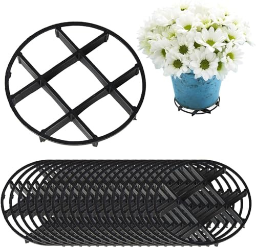 Yeehliny 20 Stück Pflanzen Untersetzer Pflanzenuntersetzer Kunststoff Topfpflanzenständer Outdoor Pflanzenständer Runde Blumentopfgitter Pad Gitter für Innen- und Außenbereich, Garten, Deck (20cm)