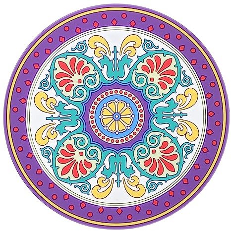 WHAMVOX Tappetino per Ciotola Sonora da Meditazione in Pvc Porpora Stampa Floreale, Leggero e Resistente per Amici Buddhisti